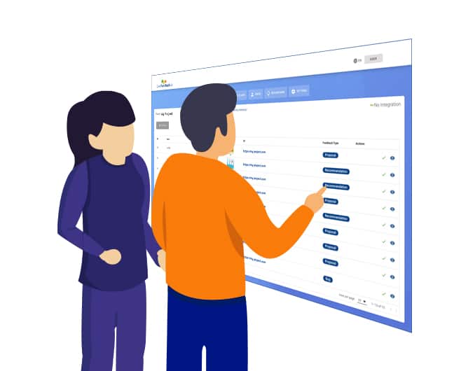 Reviewing feedback tasks in the dashboard